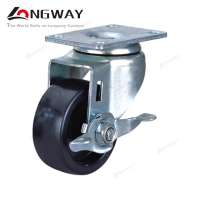 Long way 3 / 4 / 5 inch bearing swivel brake PP caster wheel for furniture chair